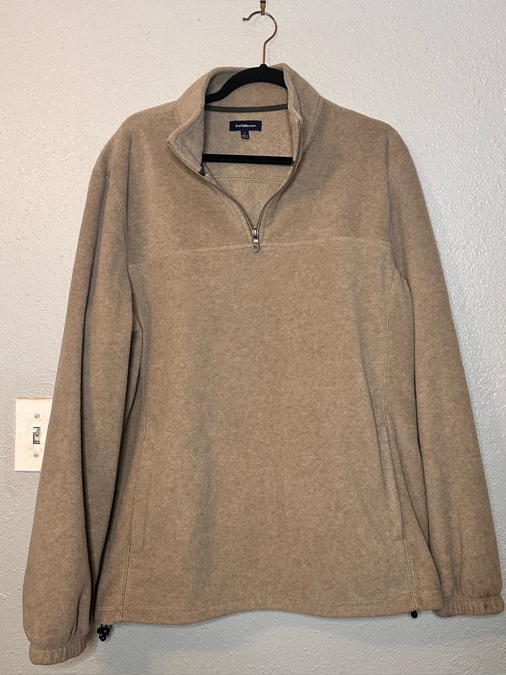 croft & barrow Men’s Quarter-Zip Fleece Pullover - Taupe